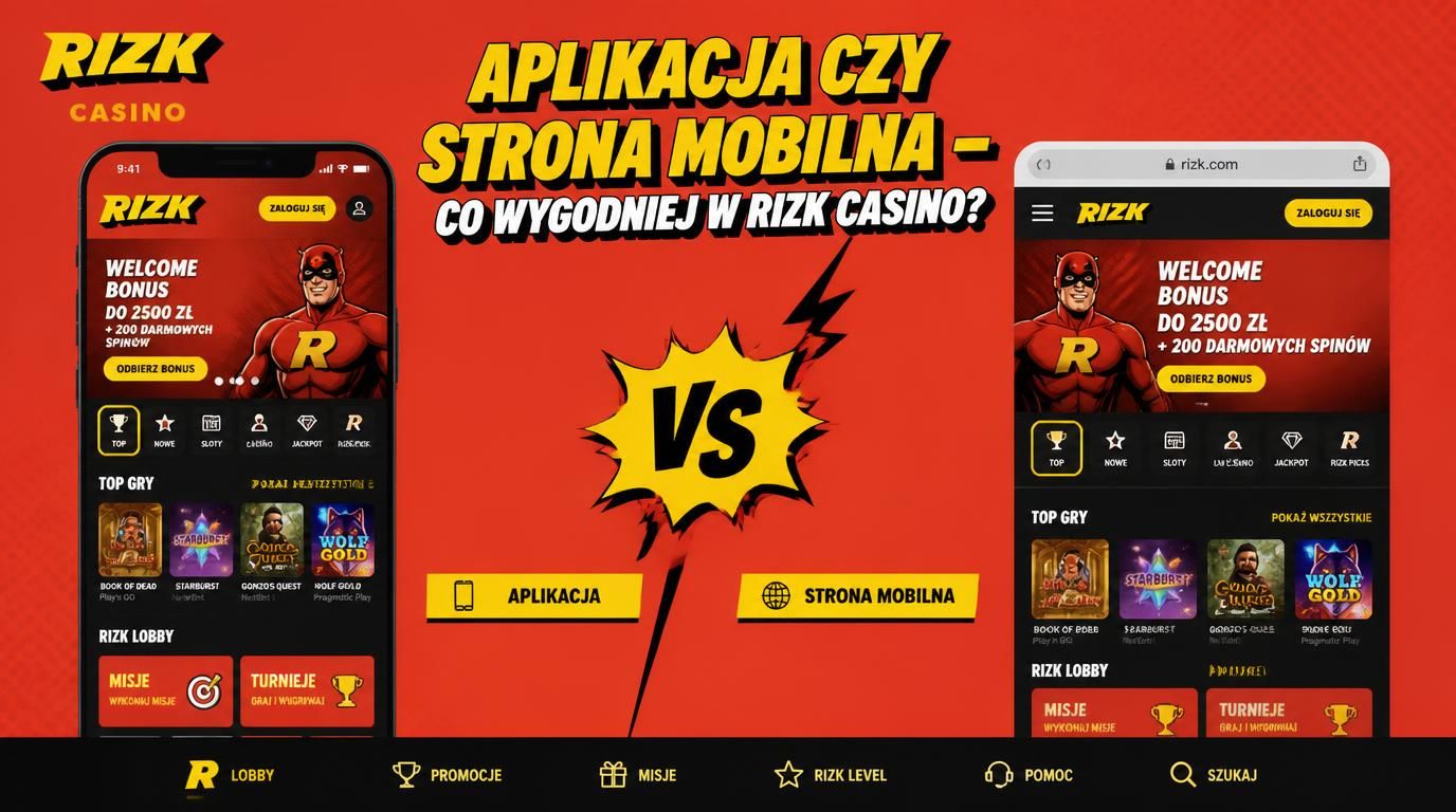Aplikacja Rizk vs strona mobilna – szybkość i wygoda wyboru interfejsu