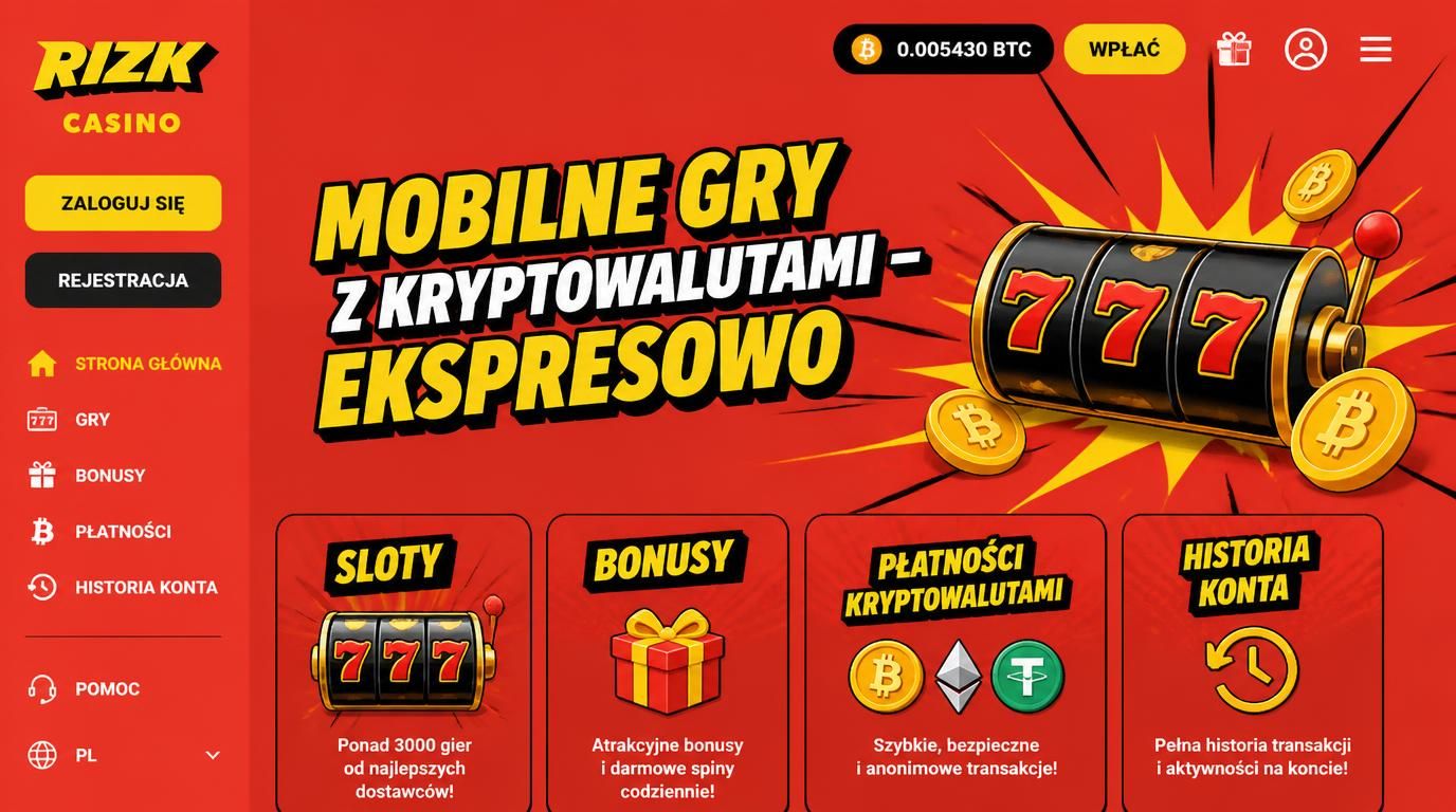 Opcje w aplikacji Rizk – gry, bonusy, krypto bez opóźnień